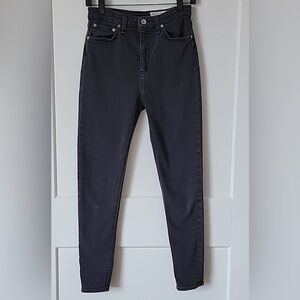 Rag & Bone Nina High-Rise Ankle Skinny Wythe Black Jeans Denim Pants